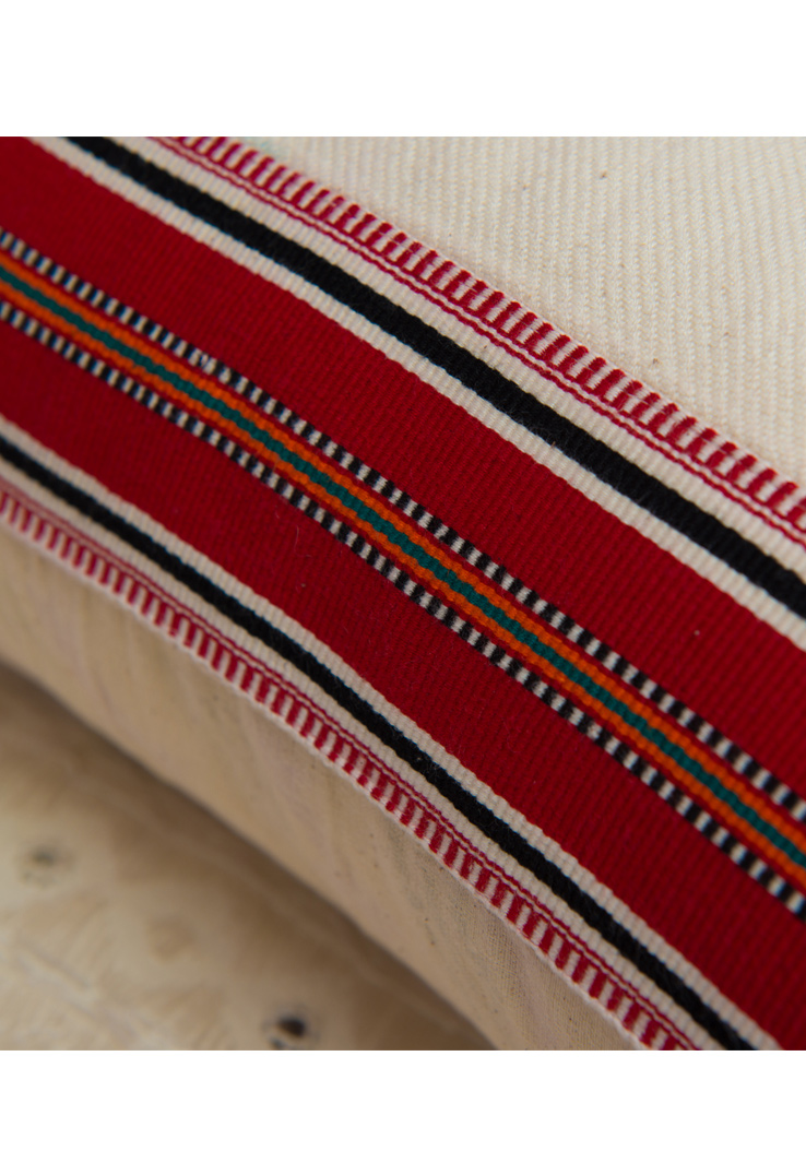 Red & White Kutch Weave Floor Cushion Covers